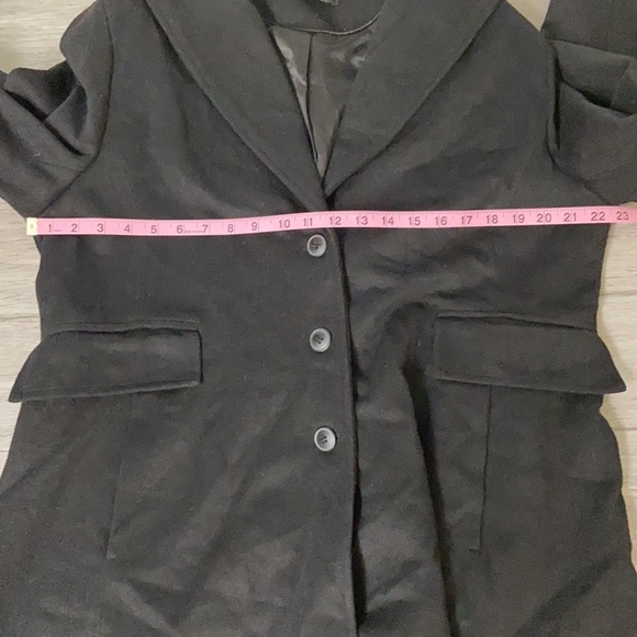 HALOGEN WOOL Single Breasted Notch Collar BLACK - Picture 14 of 17